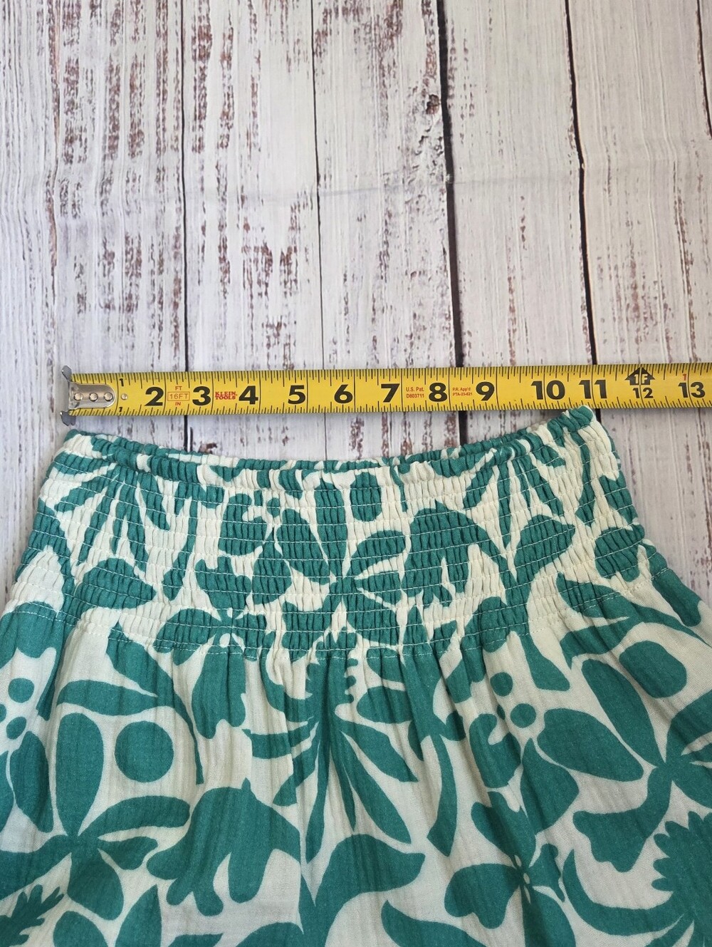 Marine Layer Corinne Double Cloth Maxi Skirt Floral Smocked Small Cotton NEW - Picture 4 of 8